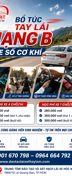 Bổ túc tay lái hạng B số sàn 