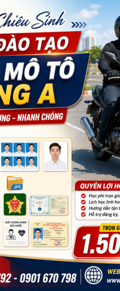Chiêu sinh khóa đào tạo GPLX xe máy hạng A năm 2026