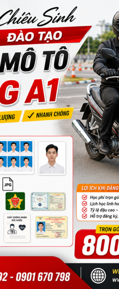 Chiêu sinh khóa đào tạo GPLX xe máy hạng A1 năm 2026