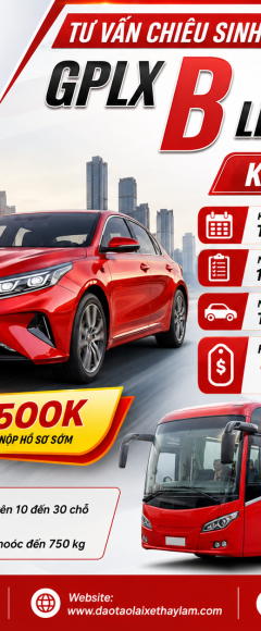 Chiêu Sinh Nâng Hạng GPLX B Lên D2 Tại Hóc Môn tháng 09/ 2026